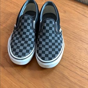Gray and Black checkered Vans size 3.5